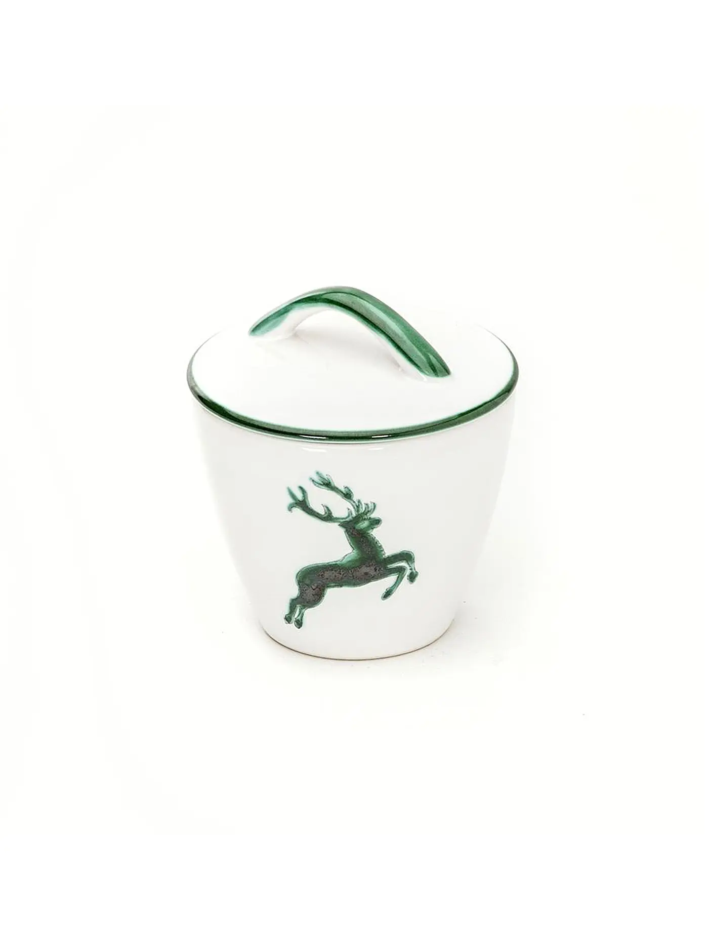 GMUNDNER KERAMIK | Zuckerdose Gourmet  "Grüner Hirsch" 9cm | 